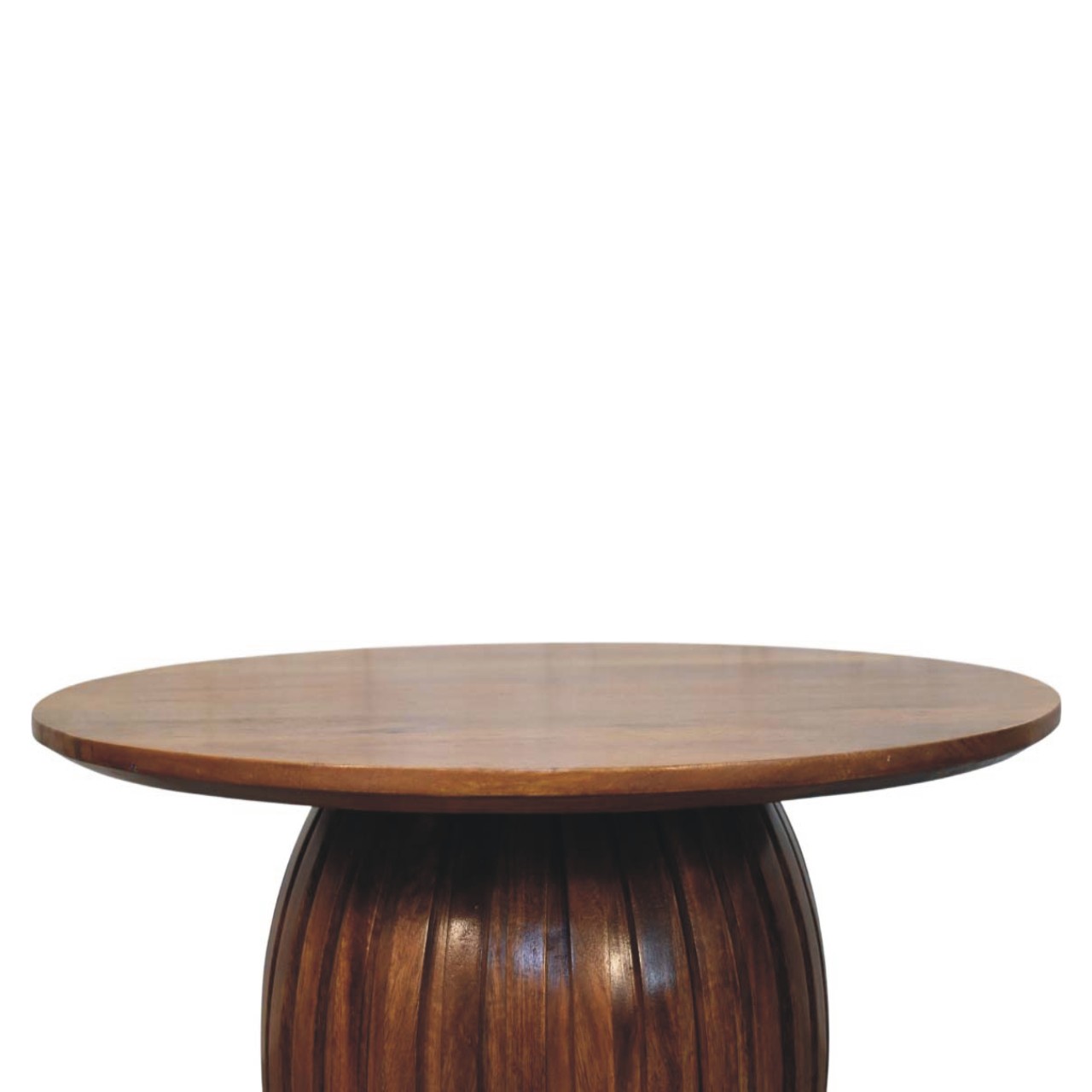 Brown Textured Round Coffee Table - Nora Lane Home furniture - Solid wood - 35 x 35 x 20 in