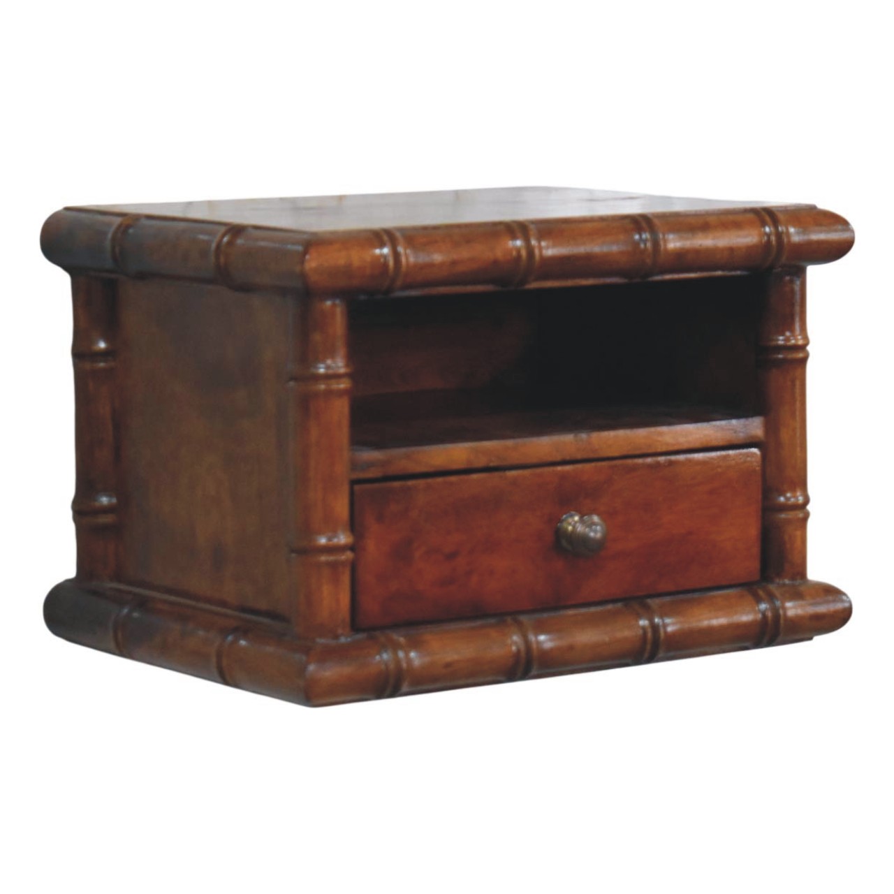 Brown Wood Floating Nightstand - Nora Lane Home furniture - 17 x 13 x 12 in