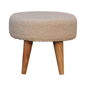 Brown Boucle Storage Bench - Nora Lane Home furniture - Solid wood, Upholstered - 18.5 x 18.5 x 7.09 in