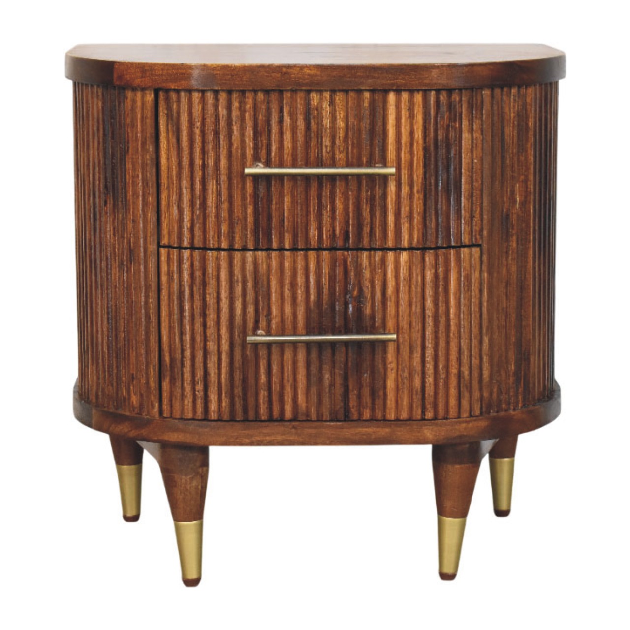 Brown Storage Nightstand - Nora Lane Home furniture - Solid wood, Metal accent - 25.59 x 19.69 x 19.69 in