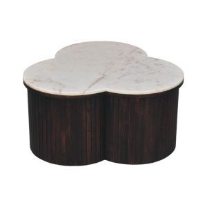 Brown Coffee Table - Nora Lane Home furniture - Solid wood, Upholstered - 36.22 x 36.22 x 20.47 in