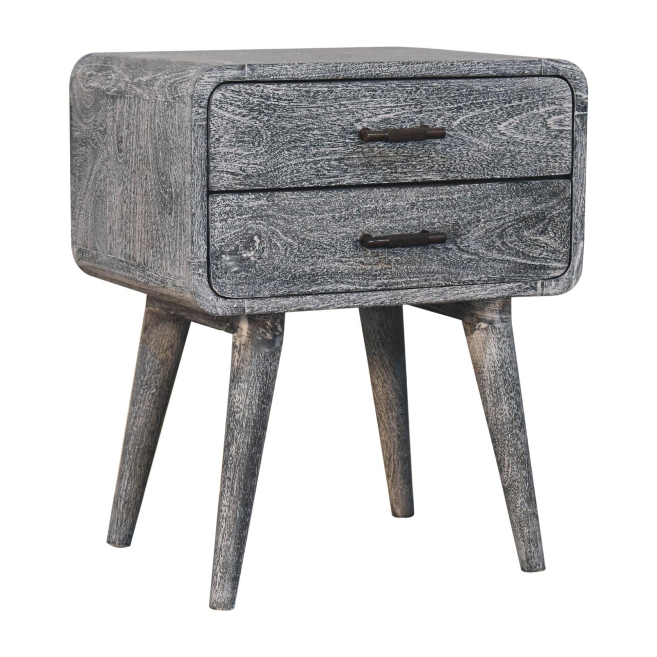 Brown Storage Nightstand - Nora Lane Home furniture - Solid wood, Metal accent - 19.69 x 15.75 x 14.96 in