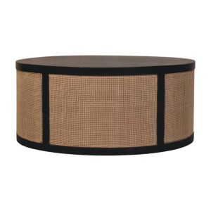 Rattan Solid Wood Round Tables - Nora Lane Home furniture - Solid wood, Rattan detail - 35.4 x 35.4 x 18.1 in