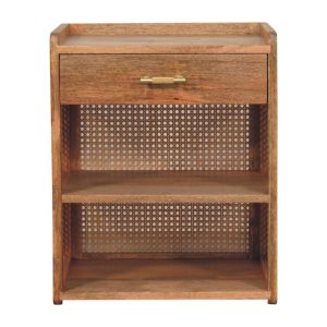 Brown Storage Nightstand - Nora Lane Home furniture - Solid wood - 17.72 x 21.65 x 25.59 in