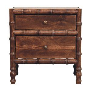 Brown Storage Nightstand - Nora Lane Home furniture - Solid wood - 19.7 x 25.6 x 26.8 in