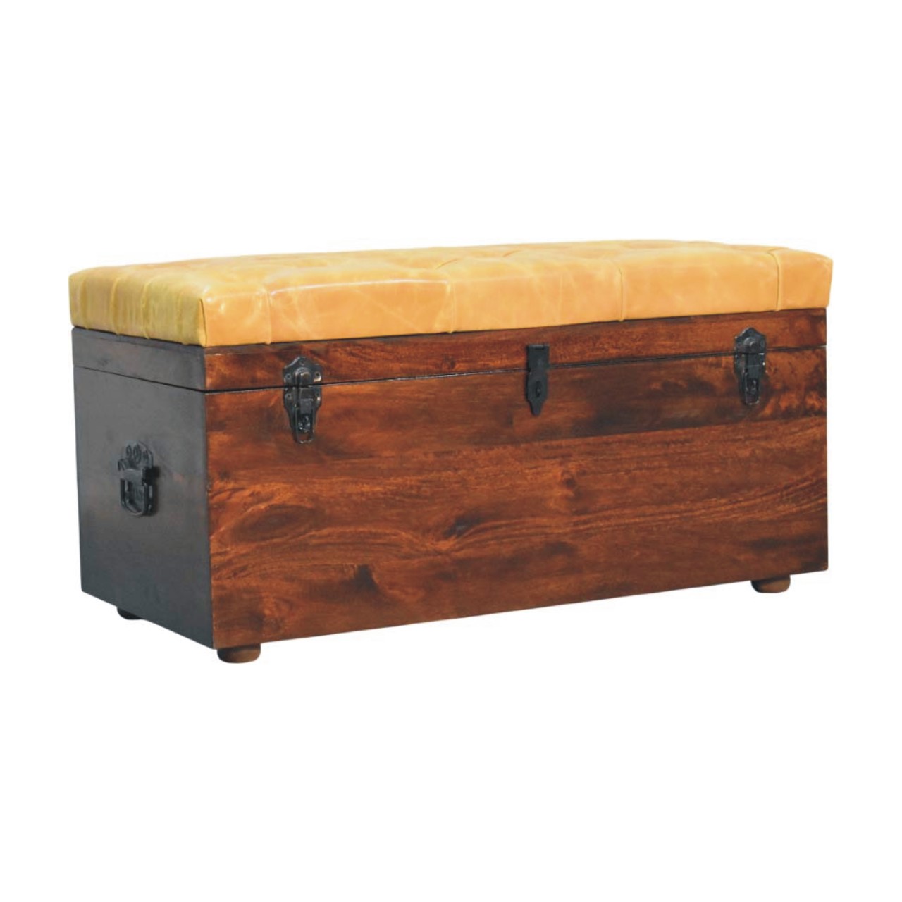Brown Storage Bench - Nora Lane Home furniture - Solid wood - 39 x 22 x 23 in