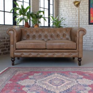 Brown Tufted Storage Cabinet - Nora Lane Home furniture - Solid wood, Walnut finish - 34.25 x 61.81 x 32.68 in