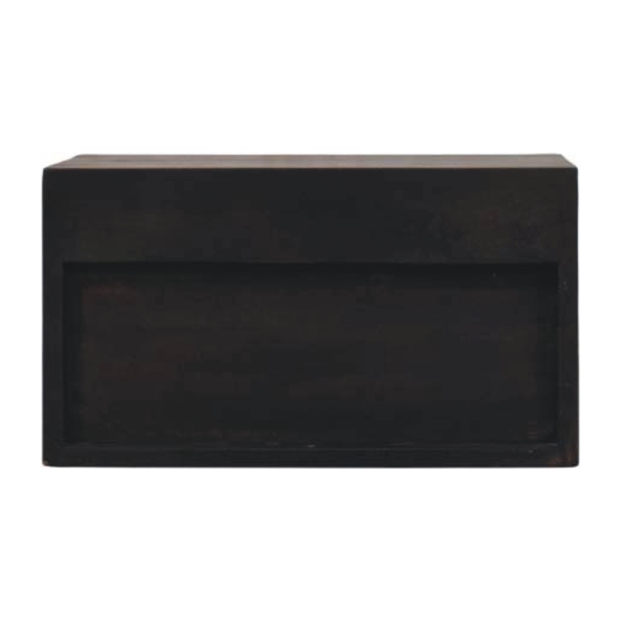 Black Solid Wood Storage Floating Nightstand - Nora Lane Home furniture - Solid wood, Upholstered - 16.5 x 21.7 x 13.8 in