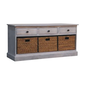 Brown Storage Cabinet - Nora Lane Home furniture - Solid wood - 51.18 x 18.9 x 26.38 in