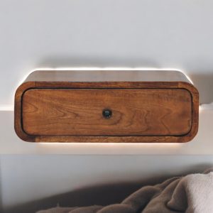 Brown Storage Floating Nightstand - Nora Lane Home furniture - Solid wood - 21.65 x 16.54 x 9.84 in