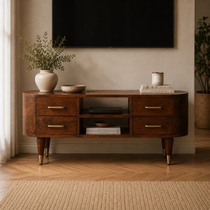 Brown TV & Entertainment Furniture - Nora Lane Home furniture - Solid wood - 47.24 x 17.72 x 14.57 in
