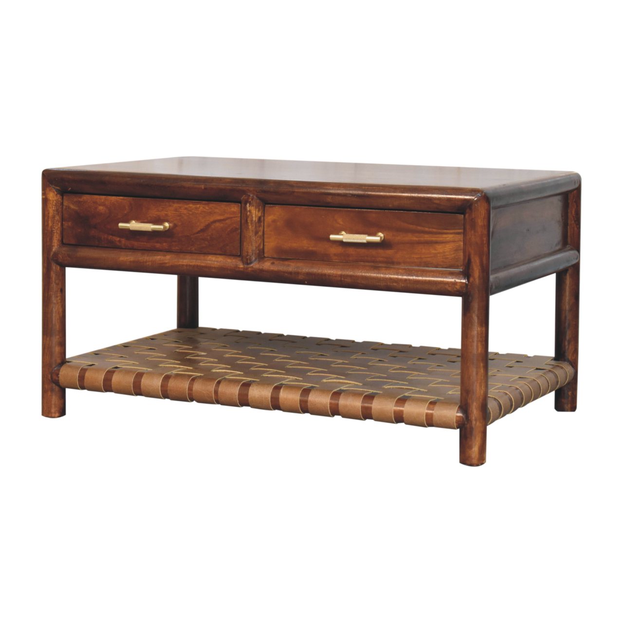 Brown Storage Console Table - Nora Lane Home furniture - Solid wood, Metal accent - 37.4 x 25.59 x 21.65 in