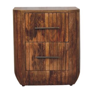 Brown Textured Storage Nightstand - Nora Lane Home furniture - Solid wood - 21.26 x 17.72 x 23.62 in