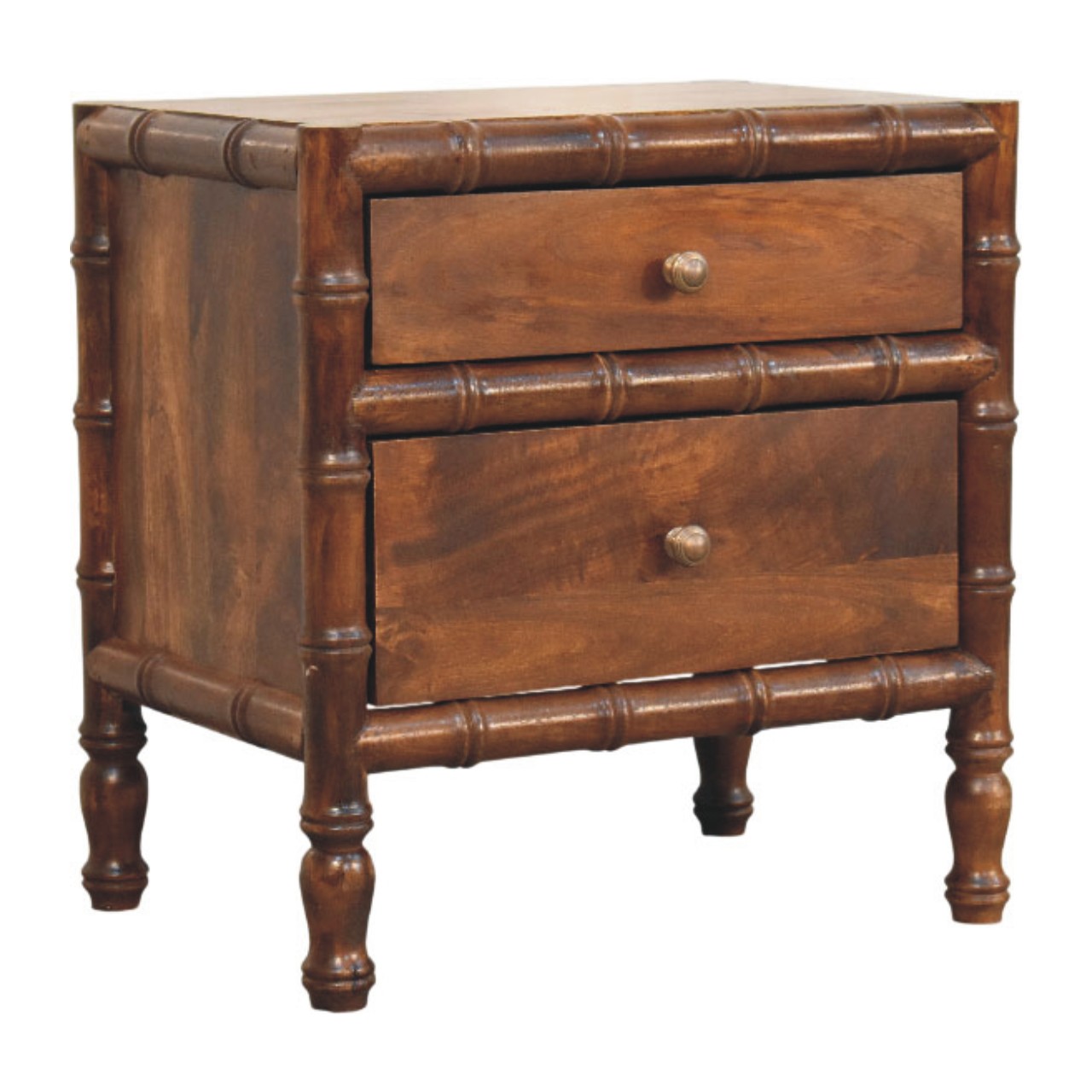 Brown Storage Nightstand - Nora Lane Home furniture - Solid wood - 25.59 x 19.69 x 26.77 in