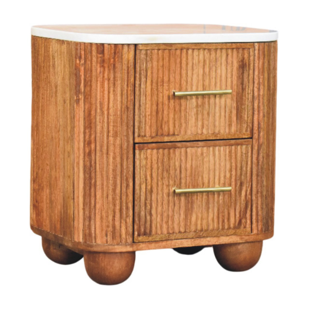 Brown Storage Nightstand - Nora Lane Home furniture - Solid wood - 21.65 x 17.72 x 20.47 in