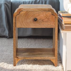 Natural Wood Storage Nightstand - Nora Lane Home furniture - Solid wood - 15.75 x 15.75 x 19.69 in