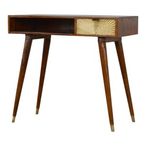 Brown Abs Adjustable Desk - Nora Lane Home furniture - Solid wood, Metal accent - 38.58 x 21.65 x 13.78 in