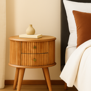 Brown Storage Nightstand - Nora Lane Home furniture - Solid wood - 22.83 x 17.72 x 17.72 in