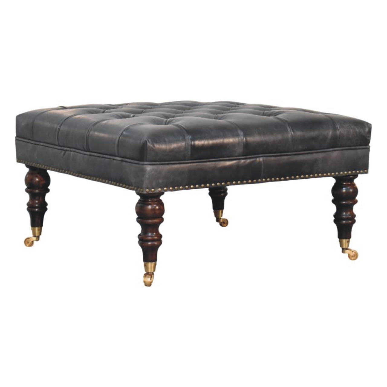 Black Solid Wood Storage Bench - Nora Lane Home furniture - Solid wood - 33 x 33 x 10 in