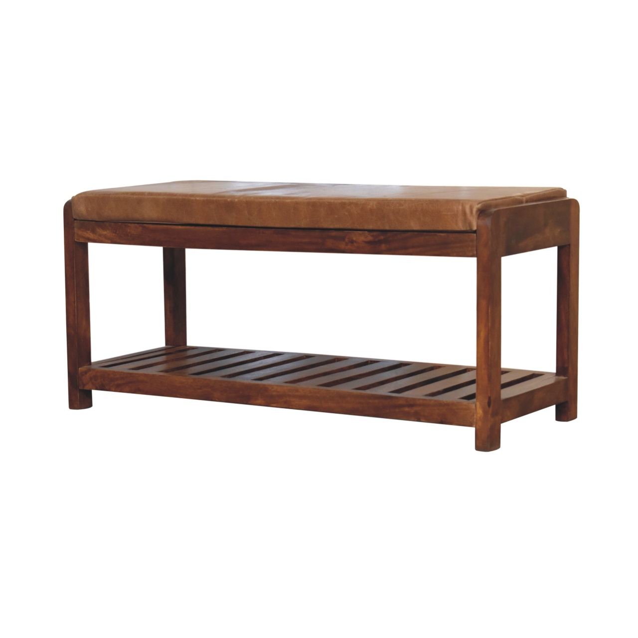 Brown Storage Bench - Nora Lane Home furniture - Solid wood - 17.72 x 35.43 x 21.65 in