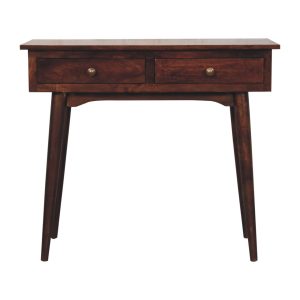 Walnut Storage Console Table - Nora Lane Home furniture - Solid wood, Walnut finish - 19.69 x 39.37 x 15.75 in