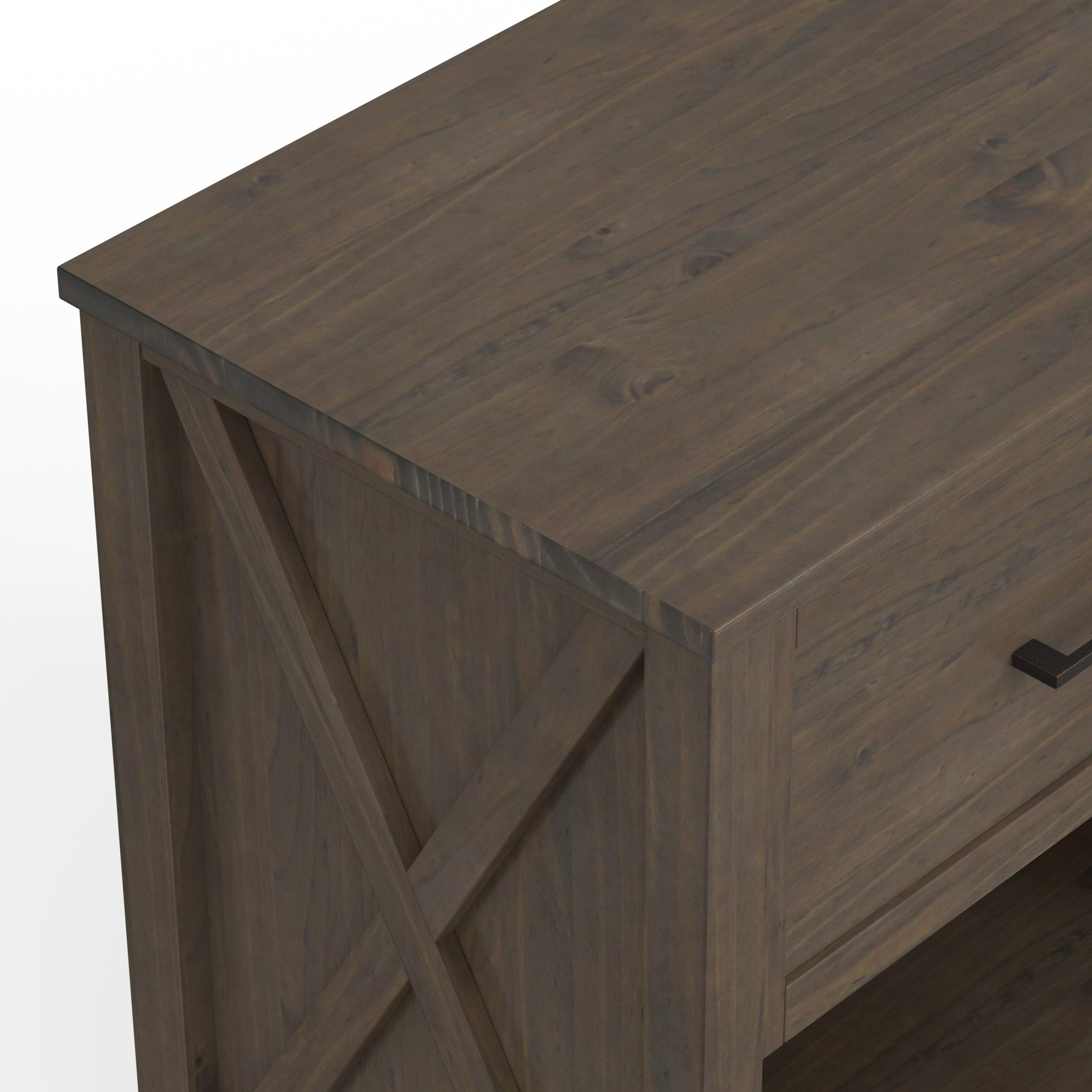 Brown Wood Storage Nightstand - Nora Lane Home furniture - Solid wood - 32.28 x 21.06 x 12.01 in