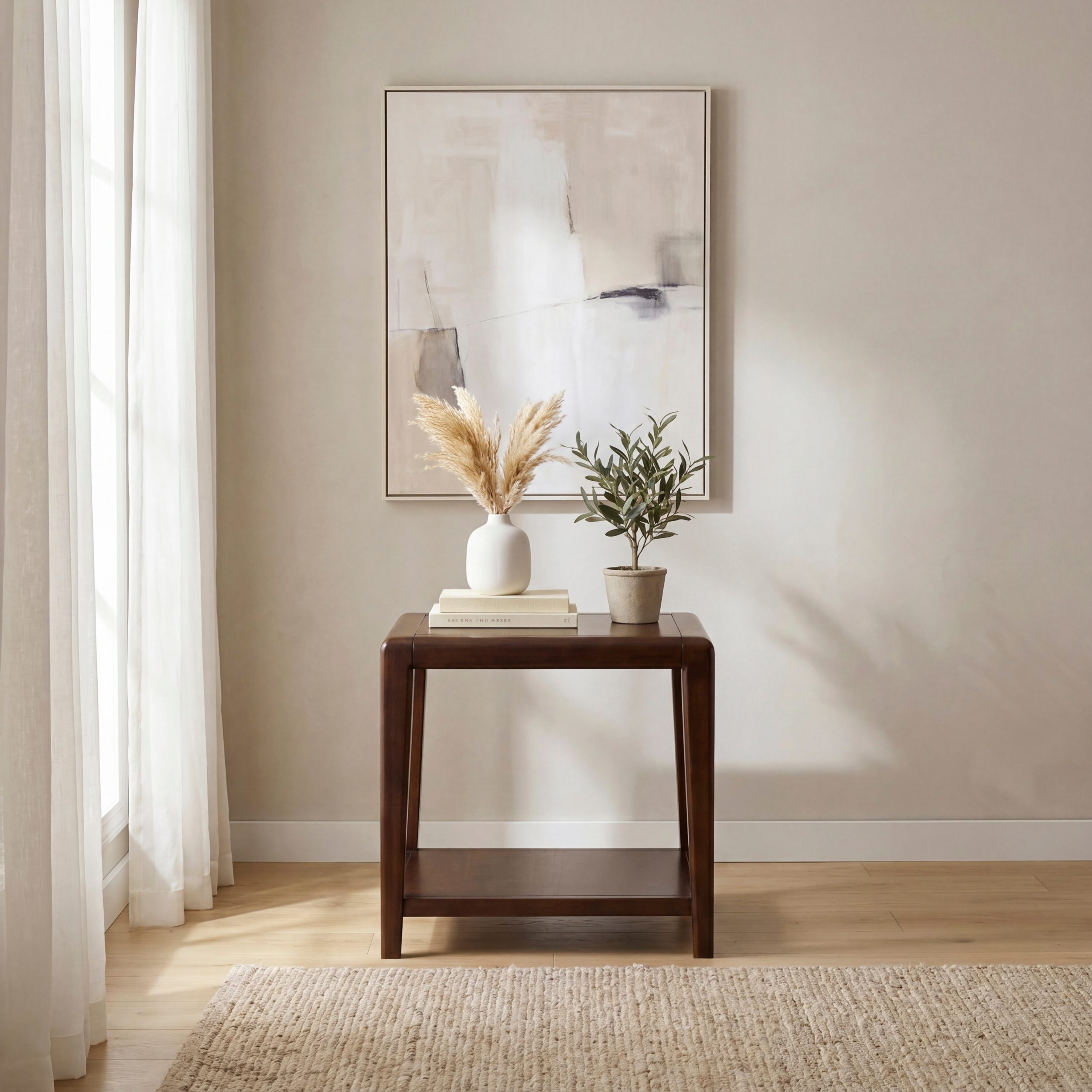 Walnut Wood Storage Tables - Nora Lane Home furniture - Walnut finish - 29 x 27 x 10 in