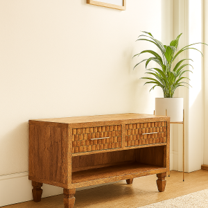 Brown Storage Cabinet - Nora Lane Home furniture - Solid wood - 17.7 x 38.2 x 19.7 in