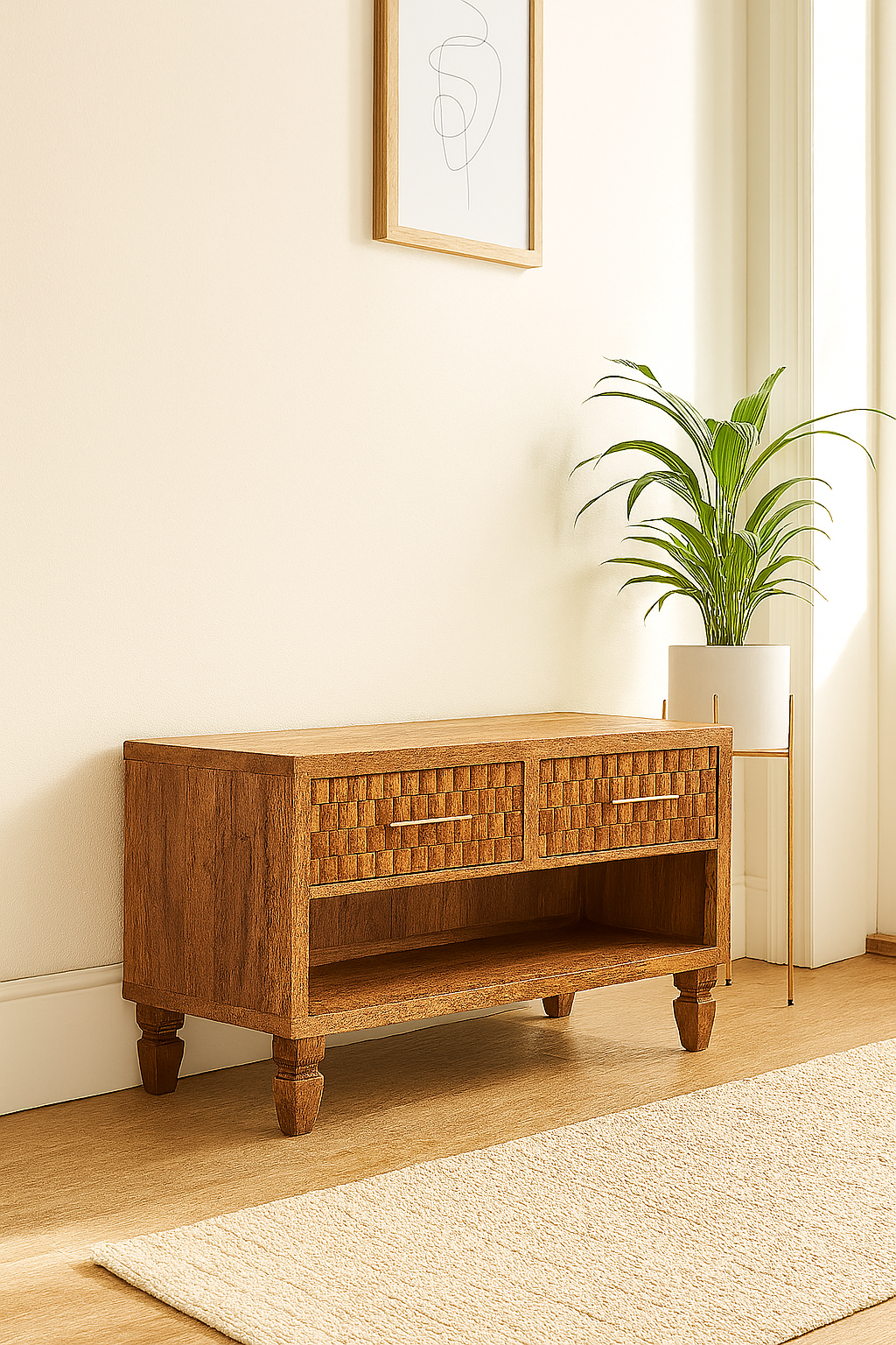 Brown Storage Cabinet - Nora Lane Home furniture - Solid wood - 17.7 x 38.2 x 19.7 in