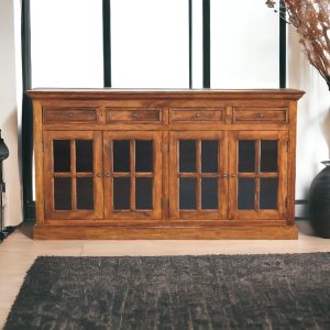 Brown Storage Sideboard - Nora Lane Home furniture - Solid wood - 68.9 x 18.9 x 39.37 in