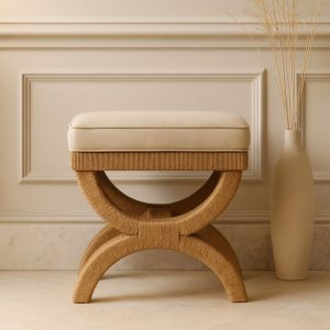 Rattan Solid Wood Storage Bench - Nora Lane Home furniture - Solid wood, Rattan detail - 25.59 x 18.9 x 21.65 in