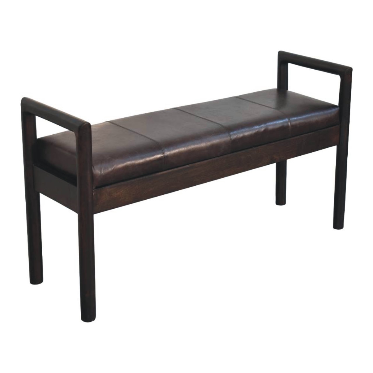 Brown Storage Bench - Nora Lane Home furniture - Solid wood - 17.72 x 47.24 x 11.81 in
