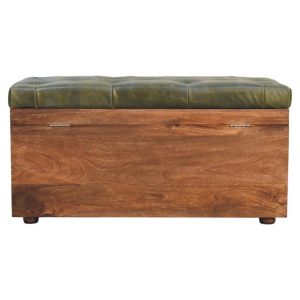 Brown Storage Bench - Nora Lane Home furniture - Solid wood - 39 x 22 x 23 in