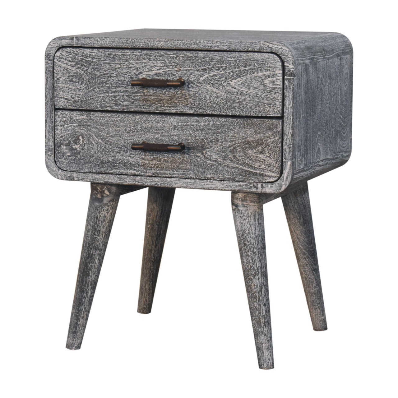 Brown Storage Nightstand - Nora Lane Home furniture - Solid wood, Metal accent - 19.69 x 15.75 x 14.96 in