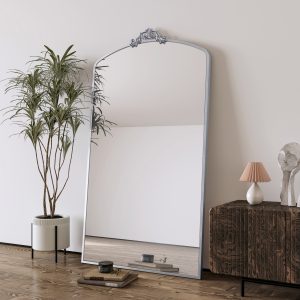 Antique Silver Wall Mirror - Nora Lane Home furniture - Metal accent - 68.11 x 3.15 x 40.16 in