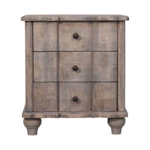 Gray Solid Wood Storage Nightstand - Nora Lane Home furniture - Solid wood - 19.7 x 25.6 x 24.8 in
