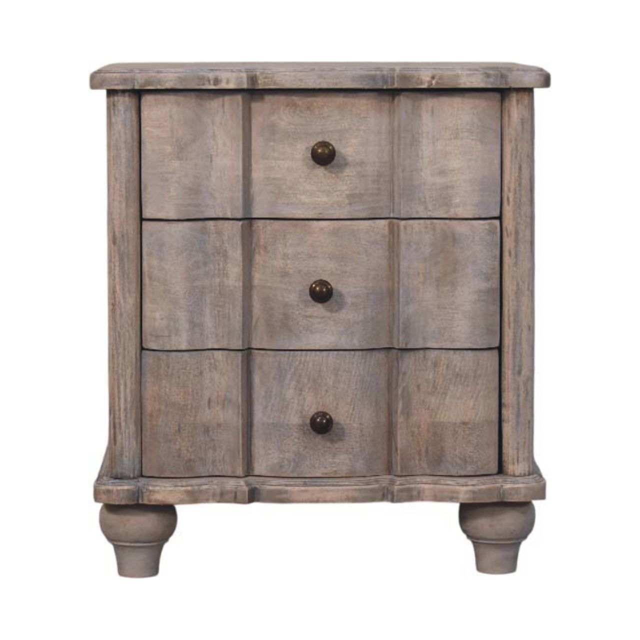Gray Solid Wood Storage Nightstand - Nora Lane Home furniture - Solid wood - 19.7 x 25.6 x 24.8 in