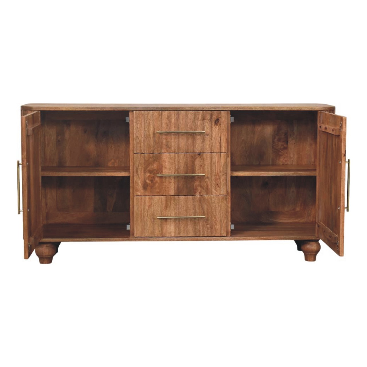 Beige Solid Wood Storage Sideboard - Nora Lane Home furniture - Solid wood - 17.7 x 61.4 x 28.7 in