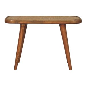Rattan Solid Wood Storage Bench - Nora Lane Home furniture - Solid wood, Rattan detail - 15.75 x 29.53 x 3.94 in