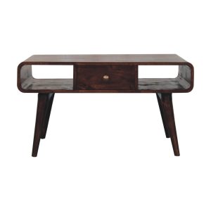 Walnut Storage Coffee Table - Nora Lane Home furniture - Solid wood, Walnut finish - 23.62 x 35.43 x 8.66 in