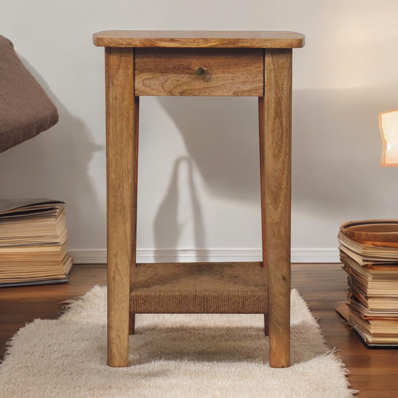 Brown Storage Tables - Nora Lane Home furniture - Solid wood - 19.69 x 19.69 x 27.56 in