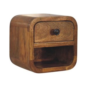 Brown Storage Nightstand - Nora Lane Home furniture - Solid wood - 12 x 11 x 12 in