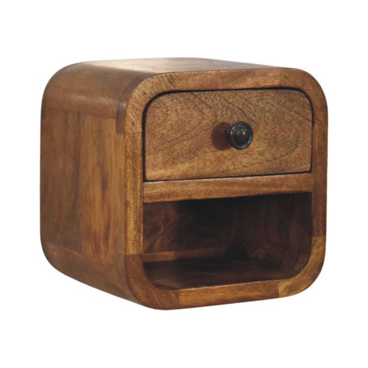 Brown Storage Nightstand - Nora Lane Home furniture - Solid wood - 12 x 11 x 12 in