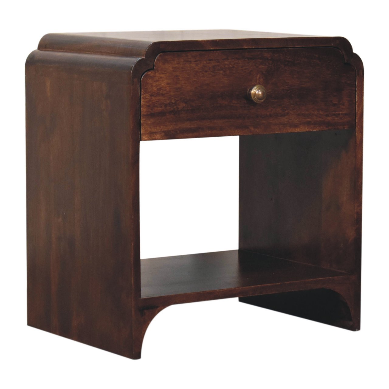 Walnut Storage Nightstand - Nora Lane Home furniture - Solid wood, Walnut finish - 17.72 x 21.65 x 23.62 in