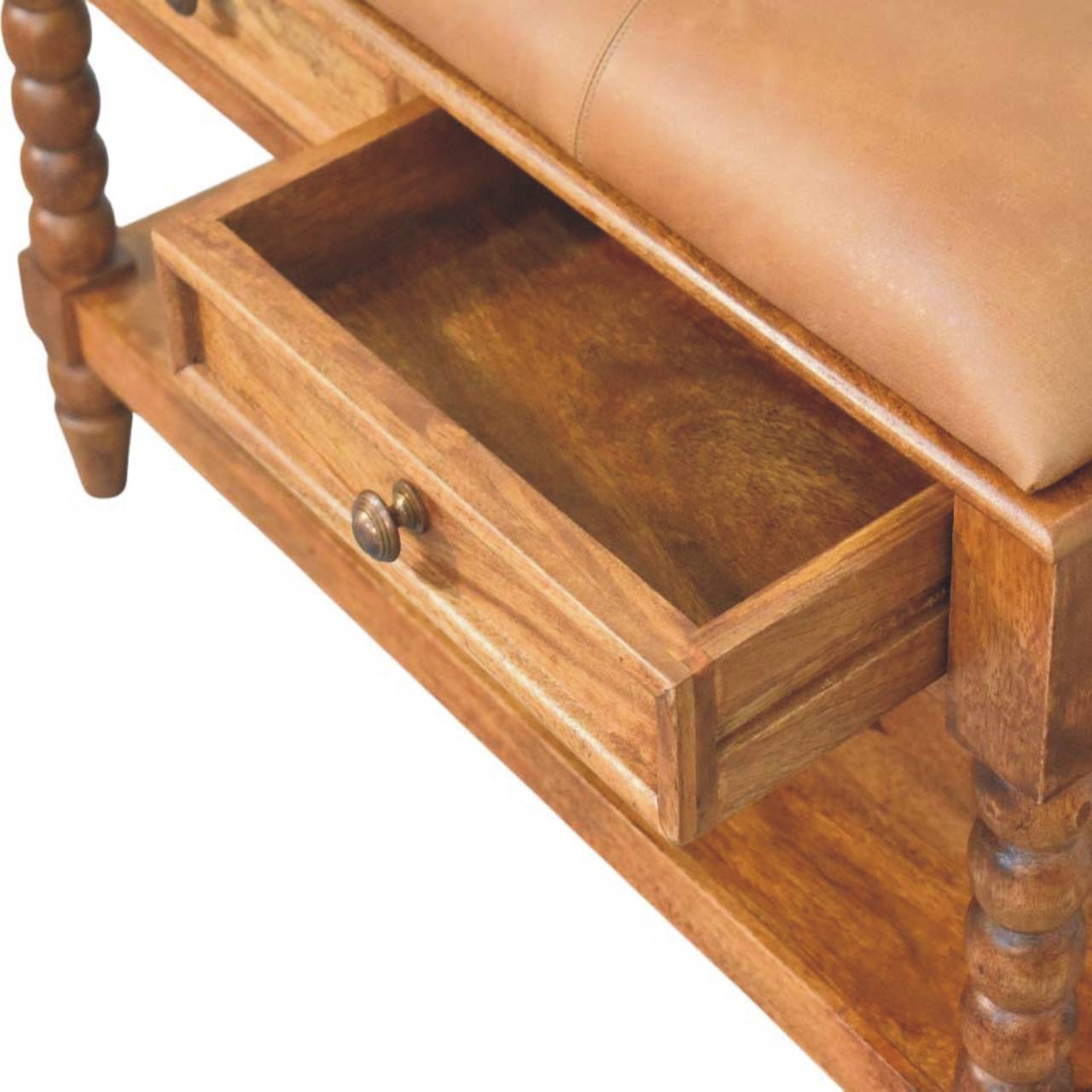 Brown Storage Bench - Nora Lane Home furniture - Solid wood - 17.7 x 39.4 x 25.6 in