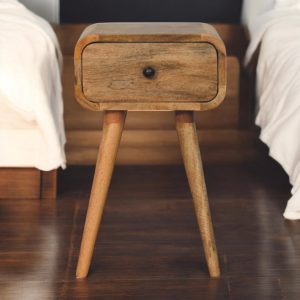 Natural Wood Storage Nightstand - Nora Lane Home furniture - Solid wood - 13.78 x 15.75 x 13.78 in