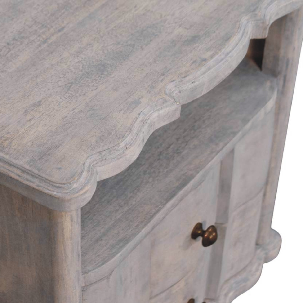Gray Solid Wood Storage Nightstand - Nora Lane Home furniture - Solid wood - 19.7 x 25.6 x 24.8 in