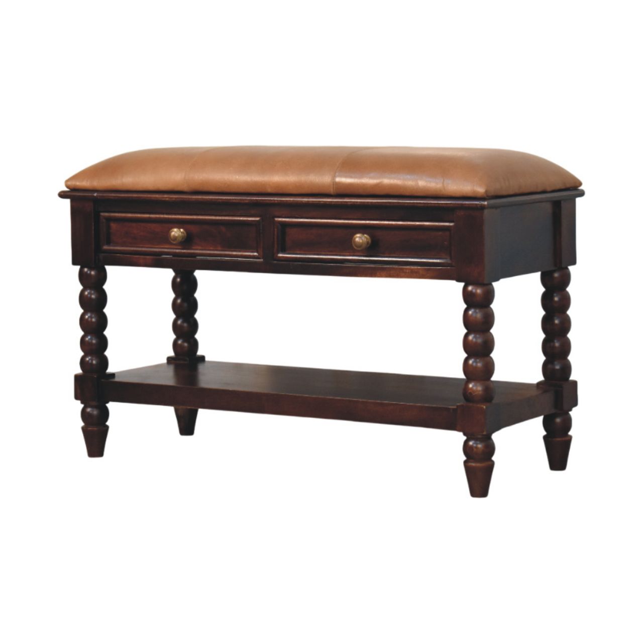 Brown Storage Bench - Nora Lane Home furniture - Solid wood - 17.72 x 39.37 x 25.59 in