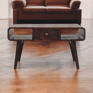 Walnut Storage Coffee Table - Nora Lane Home furniture - Solid wood, Walnut finish - 23.62 x 35.43 x 8.66 in