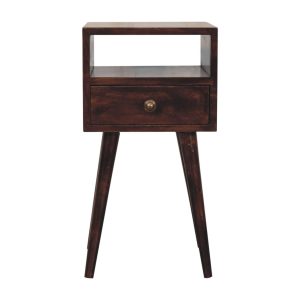 Walnut Storage Nightstand - Nora Lane Home furniture - Solid wood, Walnut finish - 15.75 x 15.75 x 12.99 in